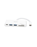 61068 3.1 USB Type-C To 2 USB 3.0 + Micro SD + SD / MMC +Type-C Charging Adapter Cable White