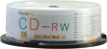11043 Blank CD CD-RW 12 X 700MB 80Min Recordable CD 25 Pack Storage Media in Spindle