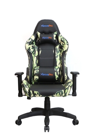 CAMOGRN Adjustable Recliner Swivel Seat Green Camouflage Leather
