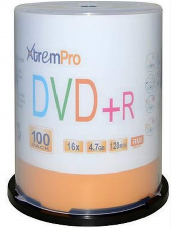 11027 Blank CD DVD+R 16x 4.7GB 120 Minutes Recordable DVD 100 Pack Storage Media in Spindle