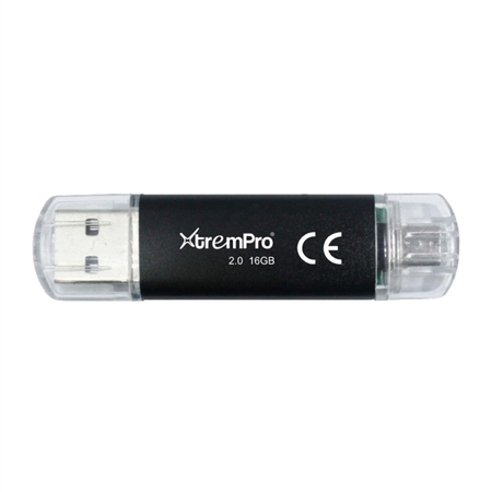 U2OTG16G 16 GB OTG Flash Drive Mirco B & USB-A Dual Plug Black and Blue