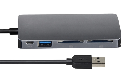U3CR-4SD2H External USB3.0 Type-A to 2 x USB Type-A + 4 Slot SD Card Reader