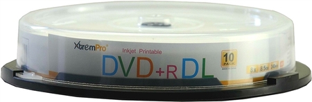 11045 Blank CD DVD+R DL 8X 8.5GB 240 Min Recordable Double Layer DVD 10 Pack Storage