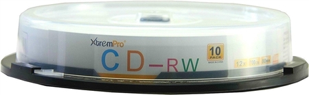 11041 Blank CD CD-RW 12X 700MB 80 Min Recordable CD 10 Pack Storage Media in Spindle