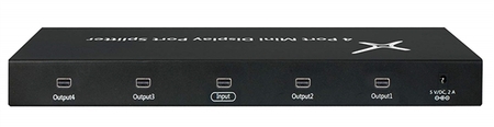66104M 1x4 Port ,Mini Displayport 1.2a 4k2k Powered Splitter-Black