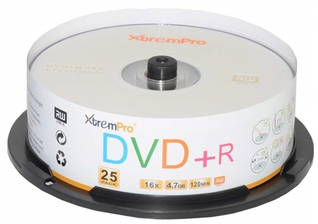 11025 Blank CD DVD+R 16X 4.7GB 120 Min Recordable DVD 25 Pack Storage Media in Spindle