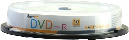 11029 Blank CD DVD-R 16X 4.7GB 120 Min DVD 10 Pack Storage Media in Spindle