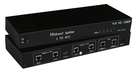 11014 XtremPro HDMI Splitter HDbaseT 1x4, 2 port 10/100 Ethernet