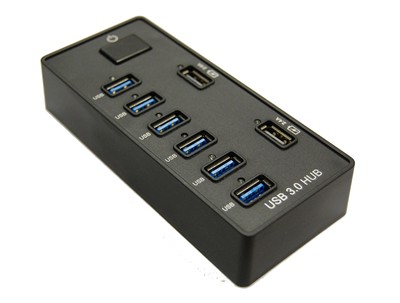 6 x USB 3.0 Hub w/ 2 X 2.4A Charging Port