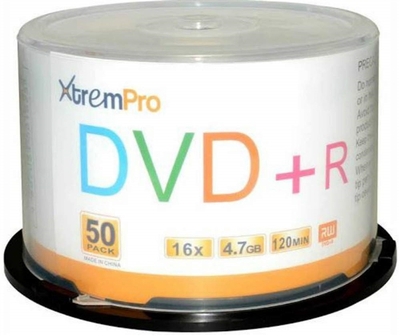 11026 Blank CD DVD+R 16x 4.7GB 120 Minute DVD 50 Pack Storage Media in Spindle