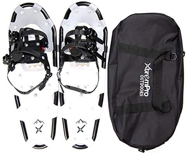 Snowshoes 21" Inch Backpacking Trail Lightweight Aluminum 7075 Alloy14 Point Crampons Black Metallic