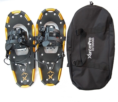 Snowshoes 25" Inch Backpacking Trail Lightweight Aluminum 7075 Alloy 14 Point Crampons Gold Metallic