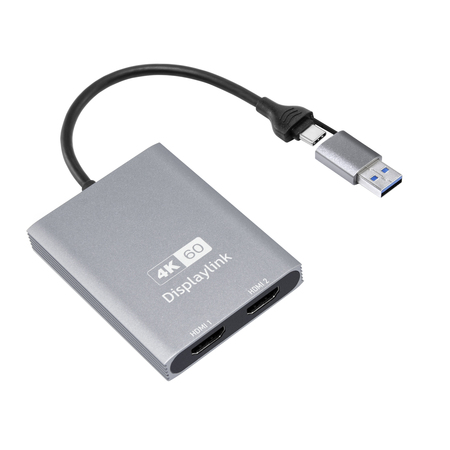 DISPLAYLINK USB-C/A TO DUAL HDMI ADAPTERE, 4K@60HZ