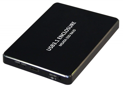 11012 XtremPro USB 3.1 Type-C To Dual MSATA SSD Black