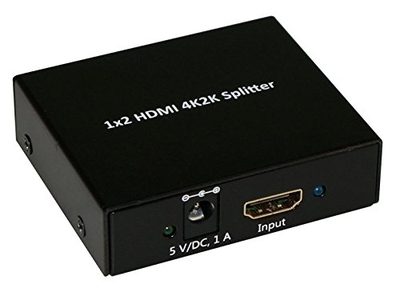 62002 HDMI Splitter Powered Switcher Hub 4K 2K Full 3D W/ 3Gbps Bandwidth 1 in 2 out / 1 to 2 -Black