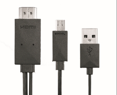 11002 Micro USB cable 11pin Male To HDMI MHL Male 10 feet for HDMI image and Audio Display Black
