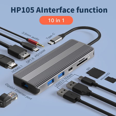 USB-C 10 IN 1 8K@30HZ docking station ADAPTER