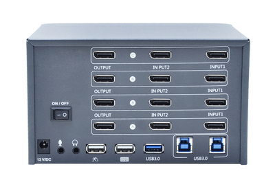 2-Port 8K Quad Monitor DP1.4 KVM Switch