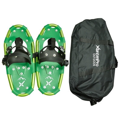 Snowshoes 25" Inch Backpacking Trail Lightweight Aluminum 7075 Alloy14 Point Crampons Green Metallic