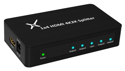 11005 HDMI Splitter Slim 1 in 4 out Aluminum Splitter with AC Adapter