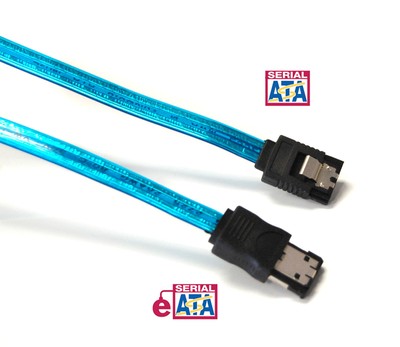 UV Blue Serial ATA III to e-SATA 6Gbps Cable, 36 Inches