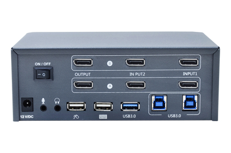 2-Port 8K Dual Monitor DP1.4 KVM Switch