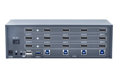 4-Port 8K Triple Monitor DP1.4 KVM Switch