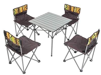 5 Piece Folding Travel Camping Table 4 chairs Outdoors Seating Set with carry bag