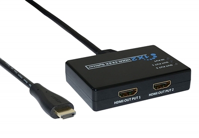 62102KT HDMI Port Pigtail Splitter 2 in 1 out 4K2K Amplifier Splitter Black