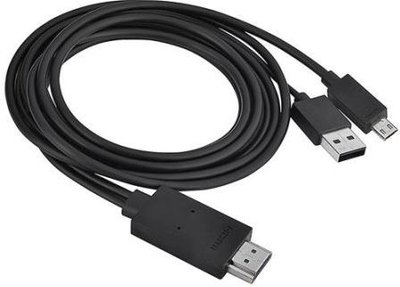 11001 Micro USB cable 11pin Male To HDMI MHL Male 6 feet for HDMI image and Audio Display Black