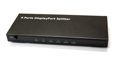 1X4 DisplayPort 1.2a 4K2K Powered Splitter, Support MST, HBR2, 3D Formats and GTC Assist (DP++)