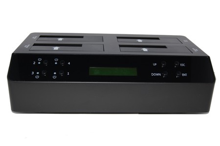 T-400 USB 3.0 & eSATA to 4 Bay SATA Docking with Stand Alone 1:3 HDD/SSD Duplicator