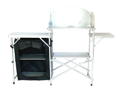 Portable Camp Kitchen Tabletop Storage Zipper Cabinets Prep Table Folds In Carry Bag